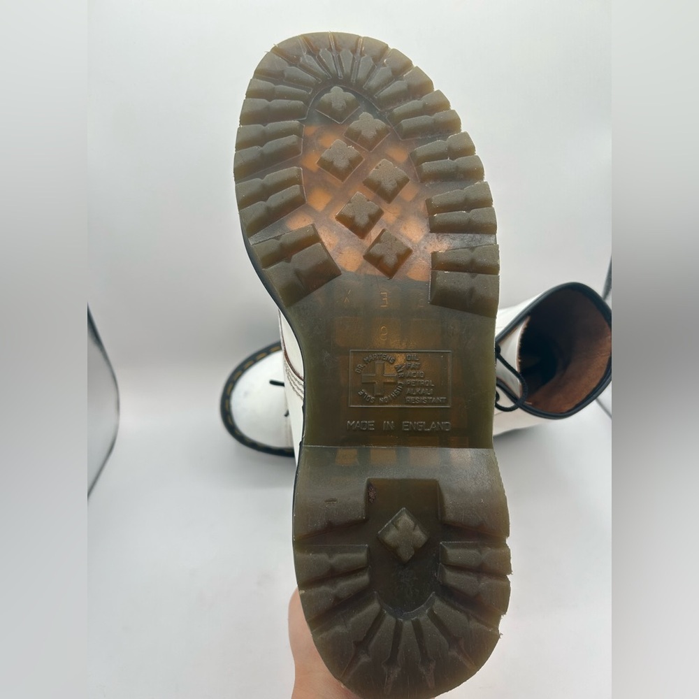 Vintage Dr. Martens White Bex Toe Cap 1460 Lace up Boot Made In England W 11 - Picture 8 of 11